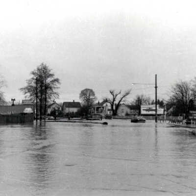 1964 Flood - Highway 99E at Abernathy Bridge - Oregon City