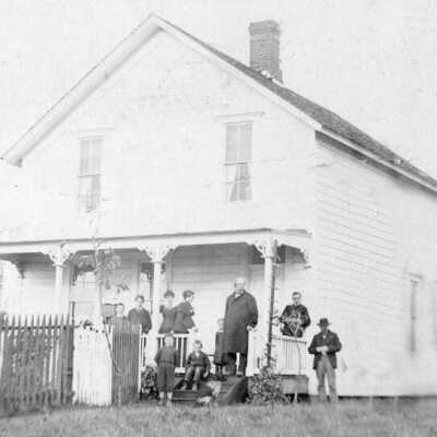 Family in Front of Old Oatfield Home.