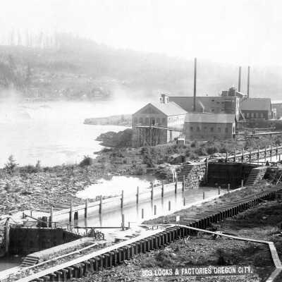 Willamette Falls and Paper mill, West Linn, 1892
