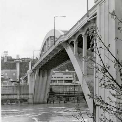 O.C. - W. Linn Bridge with Elevator in Distance, 1950s: Origformat: Print-Photographic