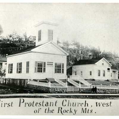 O.C. M. E. Church, 1885.: Copyright: Clackamas County Historical Society; Origformat: Print-Photographic