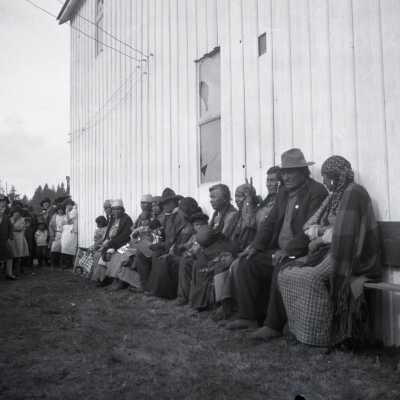 Oregon City Territorial Days - 1935 - Native Americans Seated on Bench