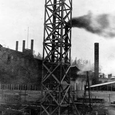 Oregon City Woolen Mill construction, 1917