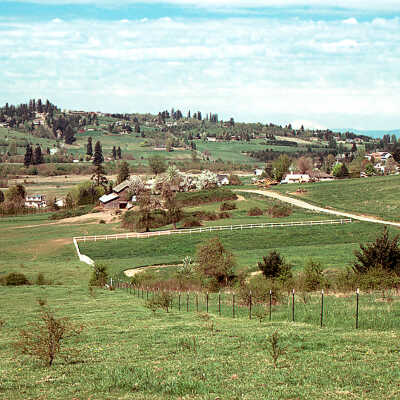 Happy Valley Landscape, with Mt. St. Helens in the Background. .