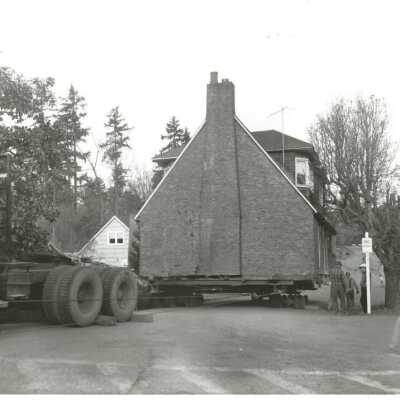 Moving House for I205 Construction, W. Linn, 1968: Origformat: Print-Photographic