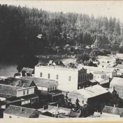 Looking West over Downtown -1874 - Oregon City, Oregon