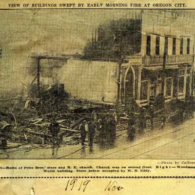 Price Brothers and Methodist Church Fire 1919