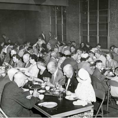 Pot-luck Dinner. 1950s.: Origformat: Print-Photographic