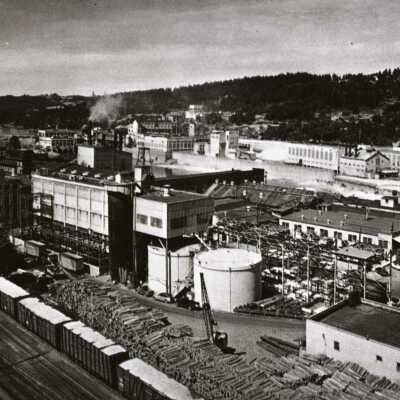 Oregon City Looking South from the Bluff at 4th Street.