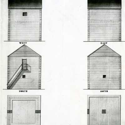 First Jail in Oregon Territory, Oregon City. 1844: Copyright: None; Origsize: 3" x 5"; Origformat: Print-Photographic