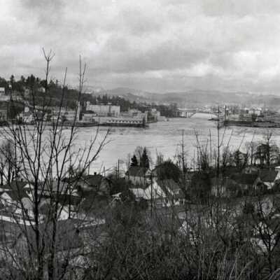 1964 Flood - Willamette Falls - Viewed from Canemah, Oregon