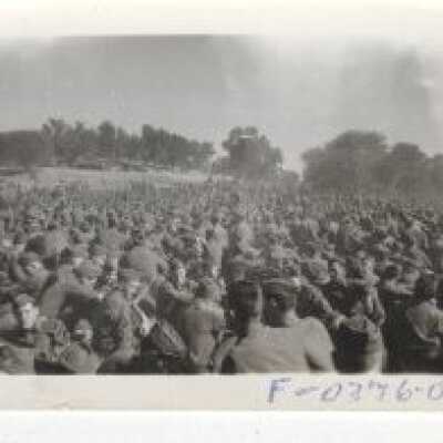 Fort Lewis - Large Group of Men in a Field