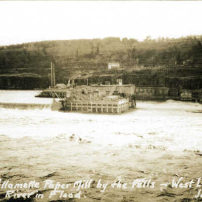 1922 Flood - Crown Willamette Paper Mill by the Falls, West Linn,