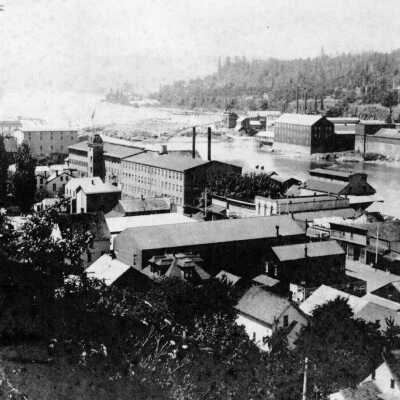 Oregon City woolen mills and businesses, Oregon City.