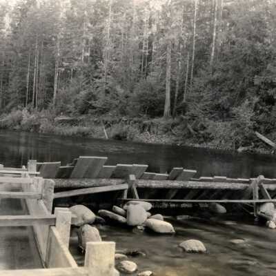 Diversion Dam and Flume on the Molalla River.: Origsize: 8" x 10"; Origformat: Print-Photographic
