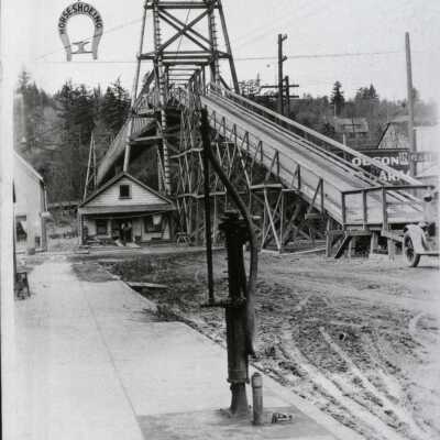 Oregon City 1922 - Temporary Bridge Approach - 5th and Main, Oregon City