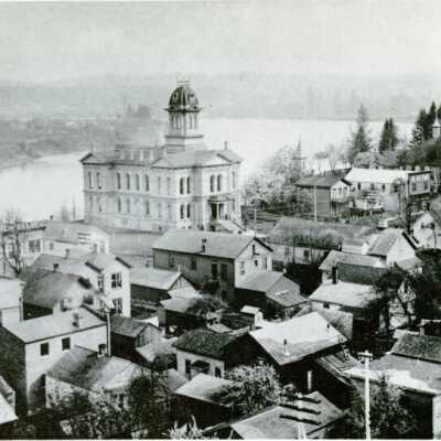 Oregon City 1889 - Court House From the Bluff - Closer to 1891 (JAH)