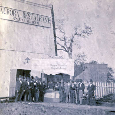 Aurora Colony Restaurant at the State Fair in Salem.: Copyright: None; Origsize: 5" x 7"; Origformat: Print-Photographic