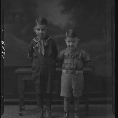 Photograph of two boys for M.E. Parks - Negative #1279 - November 1929