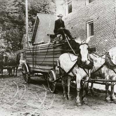 Oregon City, Wagon Load of Lumber - 10th Street between Singer Hill and Main Street