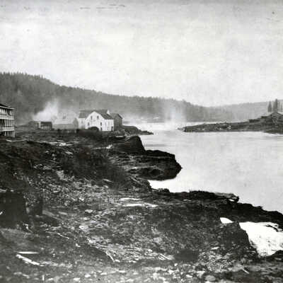 Oregon City 1857 - Willamette Falls - Photo by Lorenzo Lorain
