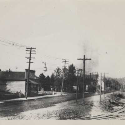 Oswego State Street with Railroad Station 1912