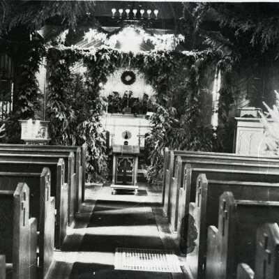 St. Paul's Episcopal Church 1930 - Oregon City - Decorated for Christmas