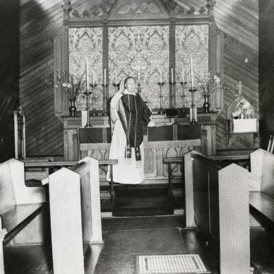 Oregon City Episcopal Church 1945 - Altar. Reverand A.J. Mockford