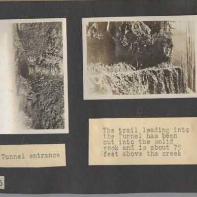 Wahtum Lake Boy Scout outing, 1926. Tunnel Falls and trail