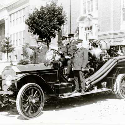 Oregon City Fire Department 1921 - New Truck at Oregon City High School - 11th John Q Adams Street
