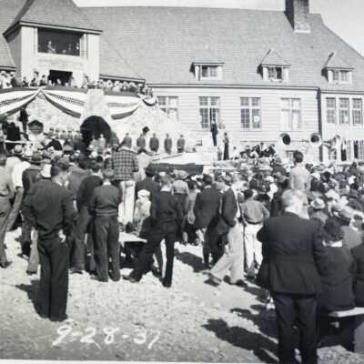 FDR at Dedication of Timberline Lodge on Mount Hood #2.