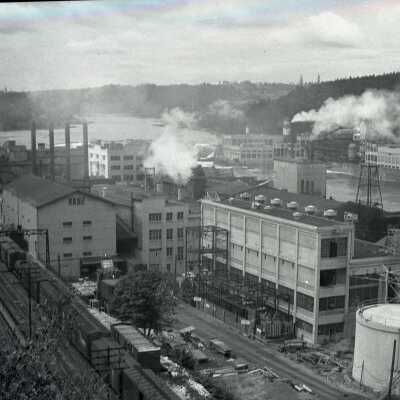 Willamette Falls Mills 1960 - View from Promenade at 5th Street - Oregon City