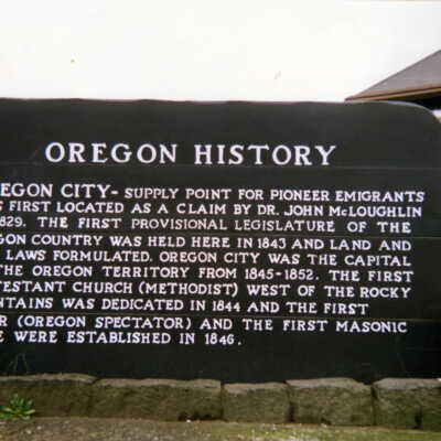 Oregon City 1990s - History Sign at Willamette Falls Viewpoint on Highway 99E