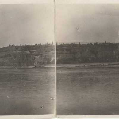 Willamette River 1917 - from end of tunnel on opposite bank - Oregon City, Oregon