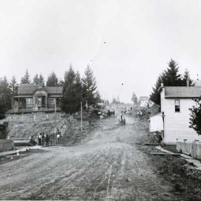 Oregon City, 7th and Washington, 1899.: Copyright: Clackamas County Historical Society; Origsize: 4" x 6"; Origformat: Print-Photographic