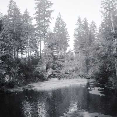 Camp Adams Cabin as Seen from Milk Creek.