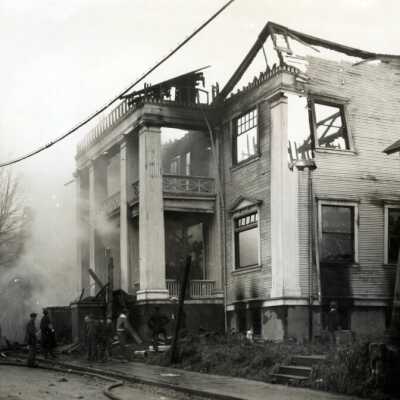 After the Elks Building Fire, Water Street, 1922.: Copyright: None; Origsize: 8" x 10"; Origformat: Print-Photographic
