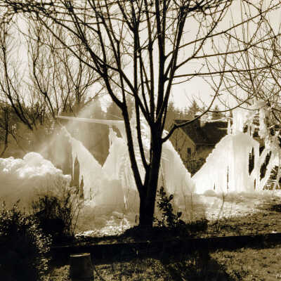 Ice Sculptures from Frozen Sprinklers