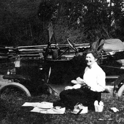 Nan Cochran on a Picnic.