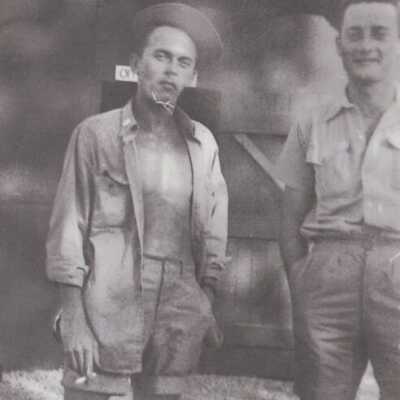Lieutenants Schroeder and Trout - 40th Fighter Squadron, 5th Air Force at Port Moresby, New Guinea - August 1942