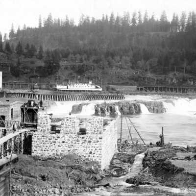 1890 Flood - Crown Zellerbach Steam Shed Rebuilding - Willamette Falls