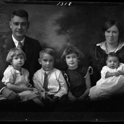 Photograph of family for E.W. Smith - December 1929 - Negative