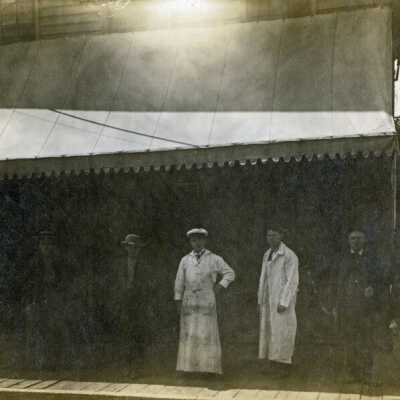 Pioneer Market, 5th and Main, O.C., 1908.: Origsize: 6" x 8"; Origformat: Print-Photographic