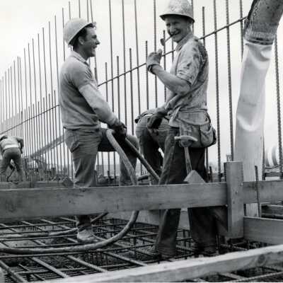 Construction Workers on I-205 Bridge near West Linn.