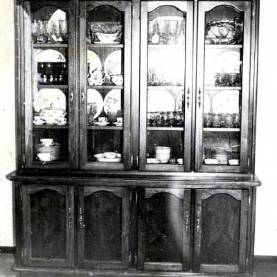 Kiel House, Dishes Cabinet, 1980: Copyright: None; Origsize: 8"x10"; Origformat: Print-Photographic
