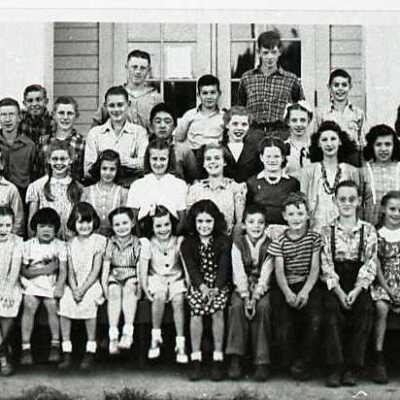 Carver School Students 1945 - 1st - 8th Grades - Carver, Oregon