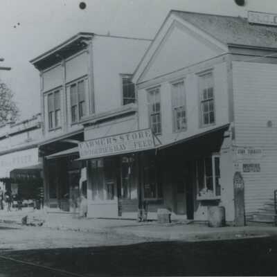 Oregon City 1899 - E. G. Caufield Farmer's Store - SW Corner of 8th and Main Street
