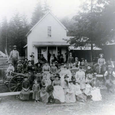 Group at Welches on Mt. Hood. 1886: Copyright: None; Origsize: 8" x 10"; Origformat: Print-Photographic
