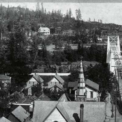 Oregon City 1888 - Looking West across River to West Linn