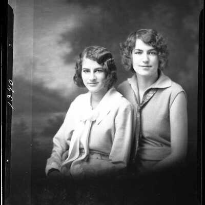 Photograph of two young women for Mrs. Daniel - January 1930 - negative
